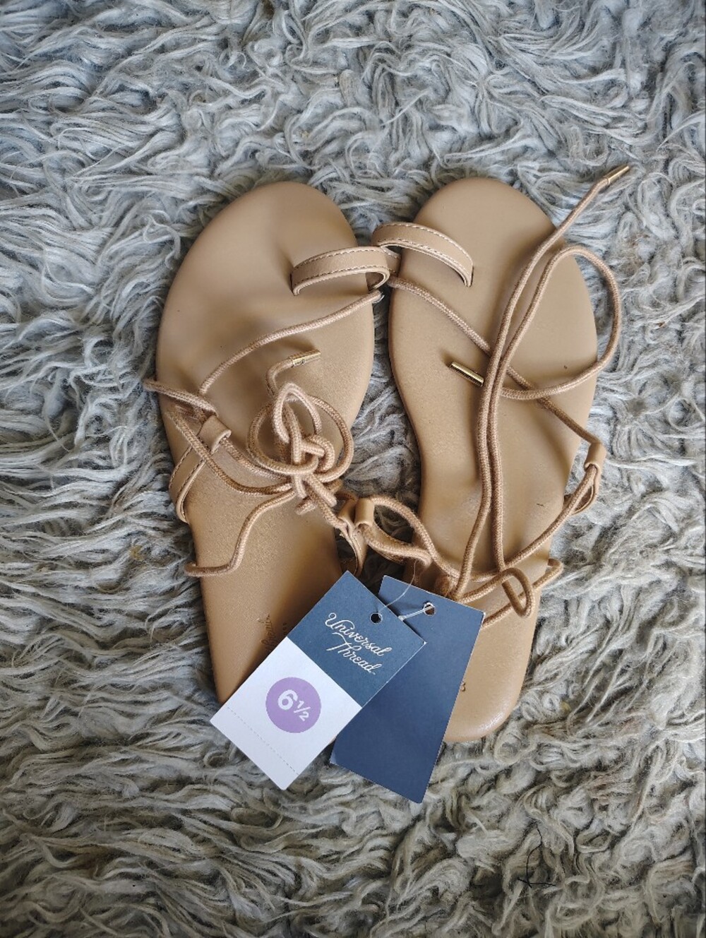 Universal Thread Women's Tan Lace-Up Gladiator Sandals